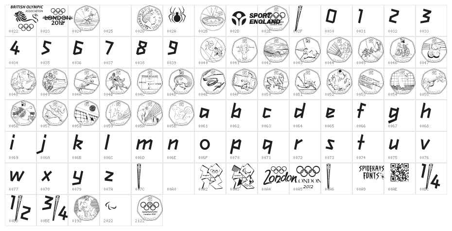 london 2012 Character Map