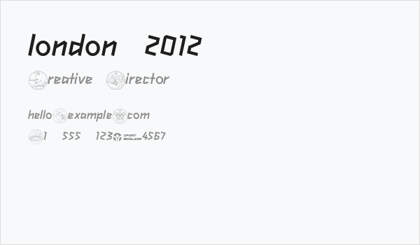 london 2012 Business Card