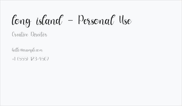 long island - Personal Use Business Card