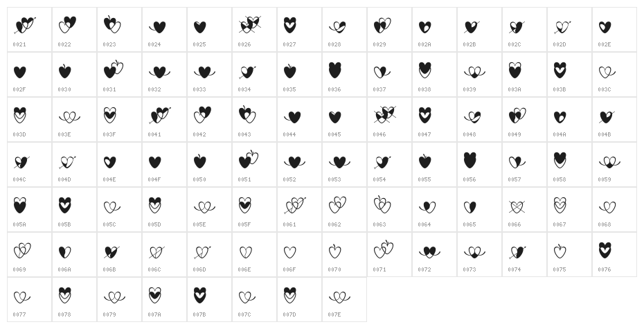 love art design Character Map