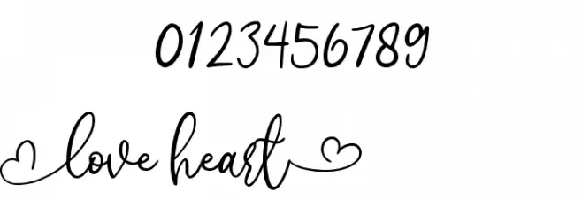 love heart Font OTHER CHARS