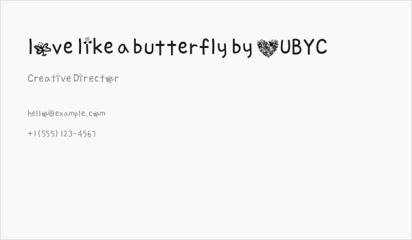 love like a butterfly by OUBYC Business Card