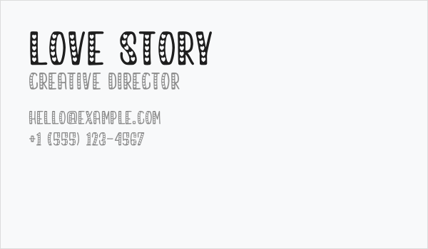 love story Business Card