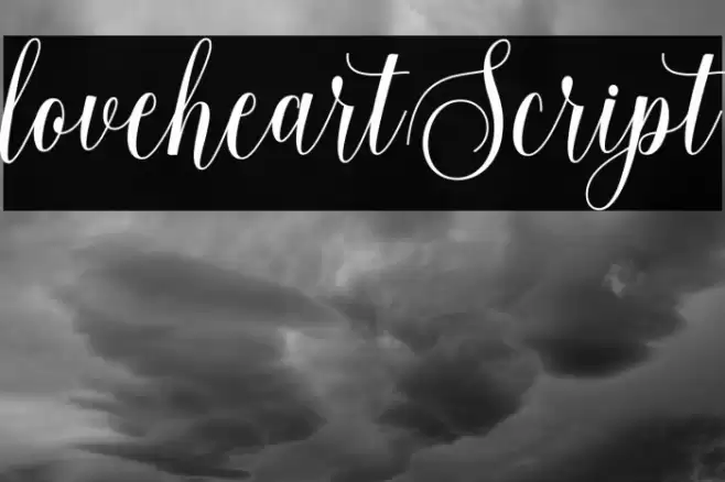 loveheartScript Font examples