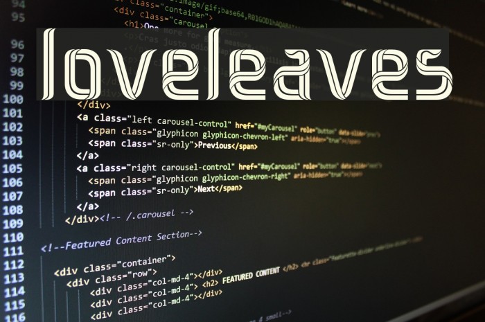 loveleaves Font examples