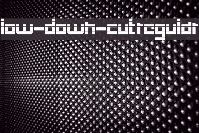 low-down-cut Regular Font examples