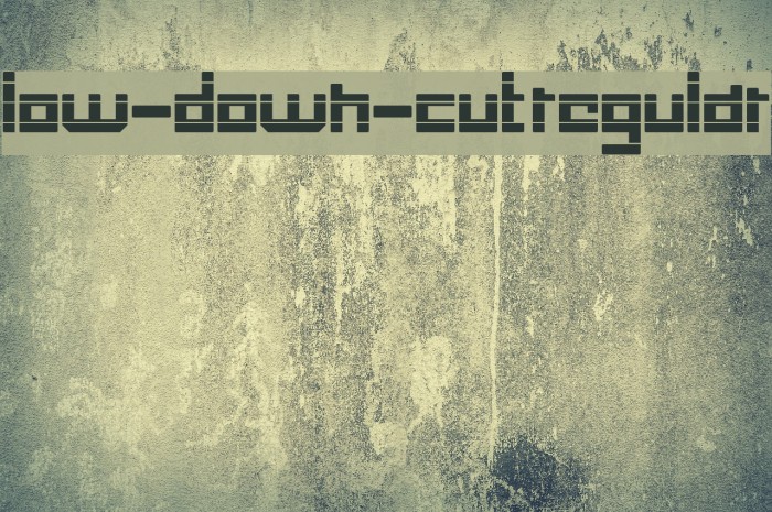 low-down-cut Regular Font examples