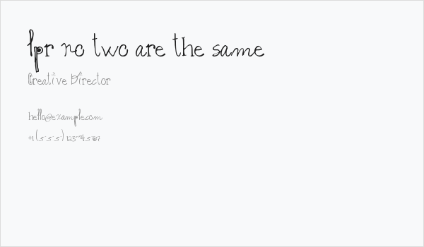 lpr no two are the same Business Card