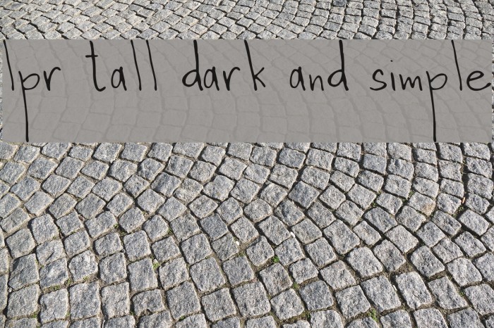 lpr tall dark and simple Polices examples