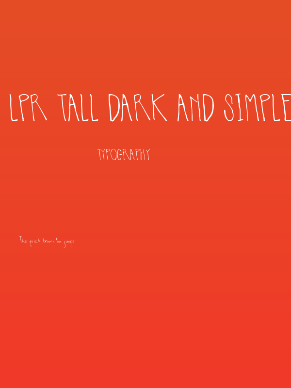 lpr tall dark and simple Poster