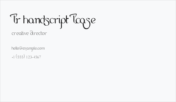 LR HandScript LCase Business Card