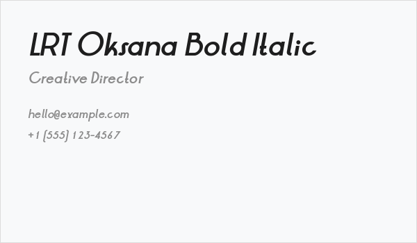 LRT Oksana Bold Italic Business Card