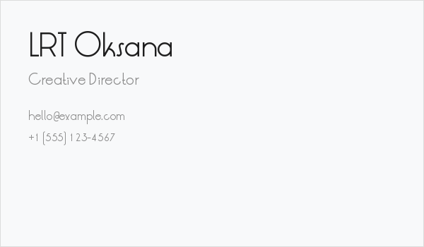 LRT Oksana Business Card