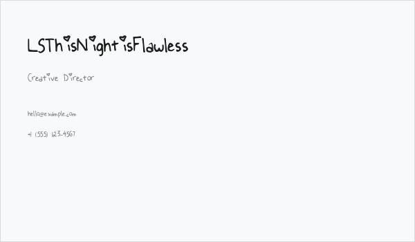 LSThisNightisFlawless Business Card