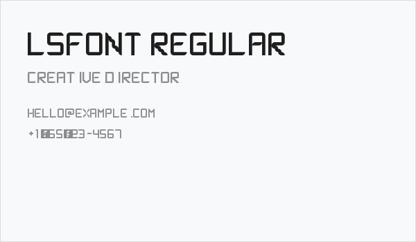 lsfont Regular Business Card