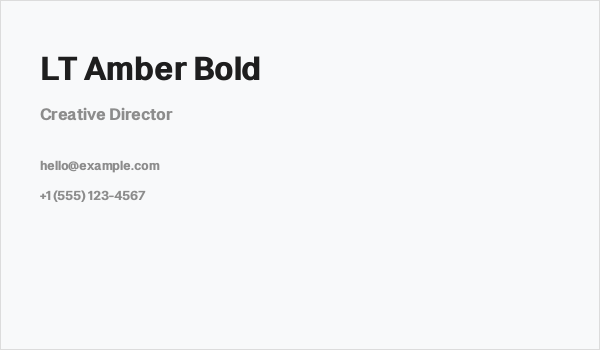 LT Amber Bold Business Card