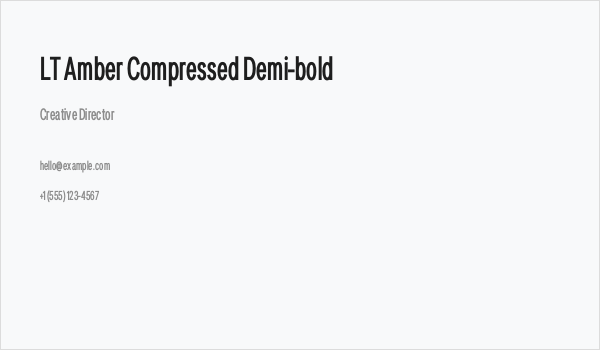 LT Amber Compressed Demi-bold Business Card