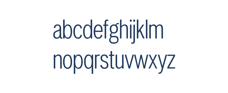 LT Amber Condensed Light Lowercase