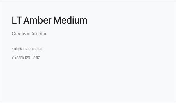 LT Amber Medium Business Card