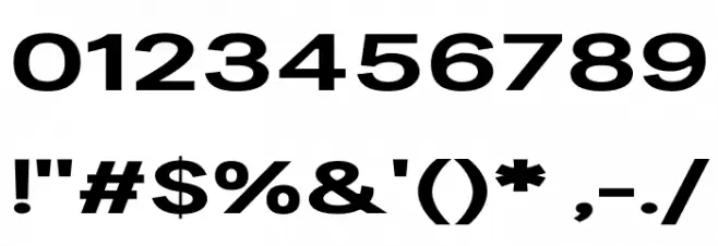 LT Amber Wide Extra-expanded Bold Font OTHER CHARS