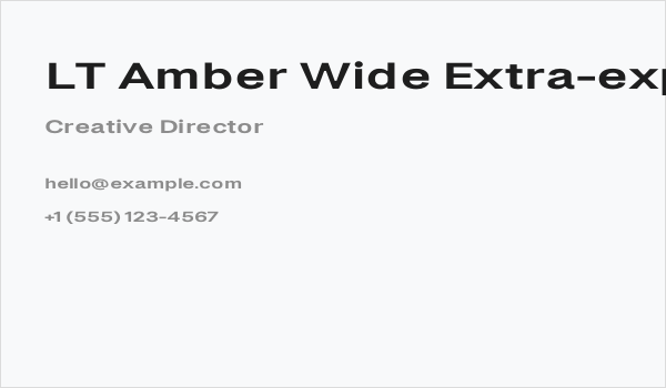 LT Amber Wide Extra-expanded Bold Business Card