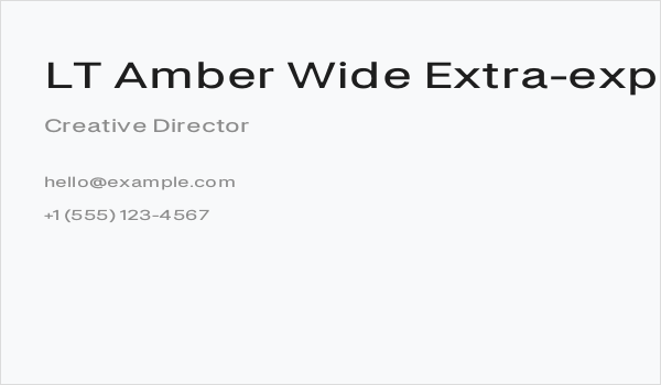 LT Amber Wide Extra-expanded Demi-bold Business Card