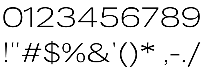 LT Amber Wide Extra-expanded Light Font OTHER CHARS