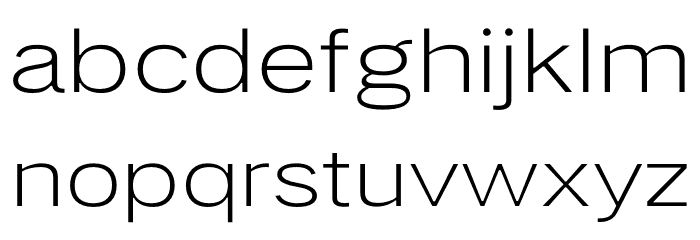 LT Amber Wide Extra-expanded Light Font LOWERCASE