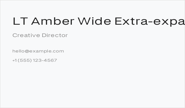LT Amber Wide Extra-expanded Medium Business Card