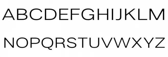 LT Amber Wide Extra-expanded Regular Schriftart Groß
