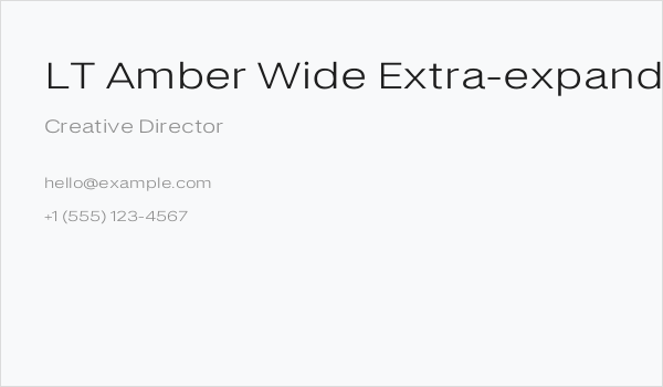 LT Amber Wide Extra-expanded Regular Business Card