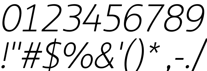 LT Asus Light Italic Font OTHER CHARS