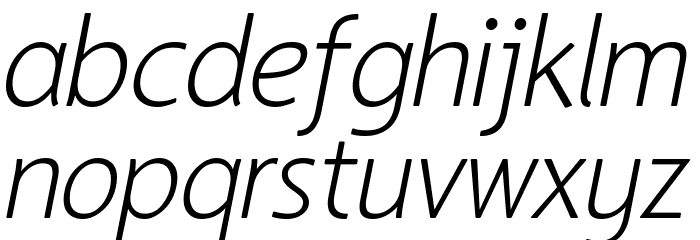 LT Asus Light Italic Font LOWERCASE