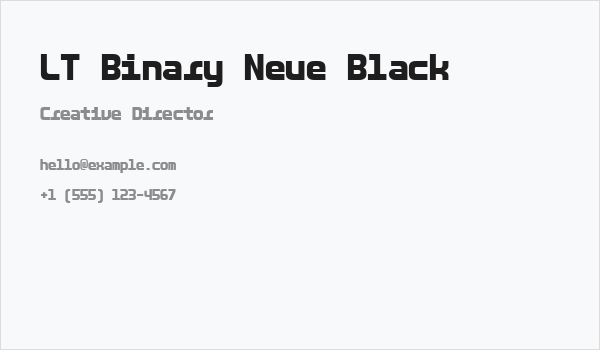 LT Binary Neue Black Business Card