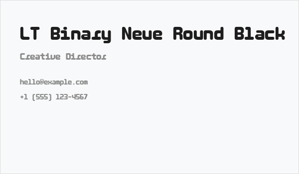 LT Binary Neue Round Black Business Card