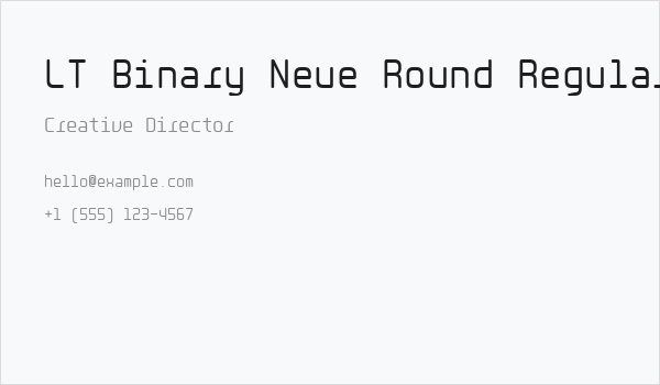 LT Binary Neue Round Regular Business Card