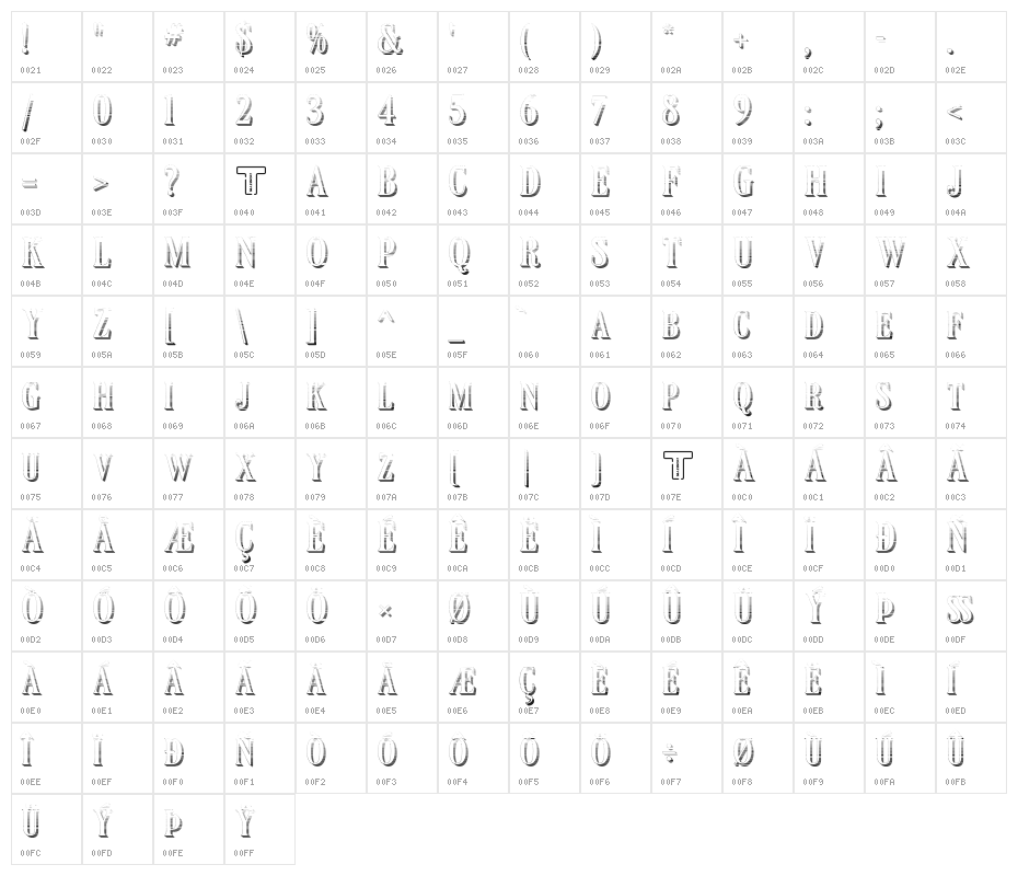 LT Carpet Shadow Gradient Medium Character Map