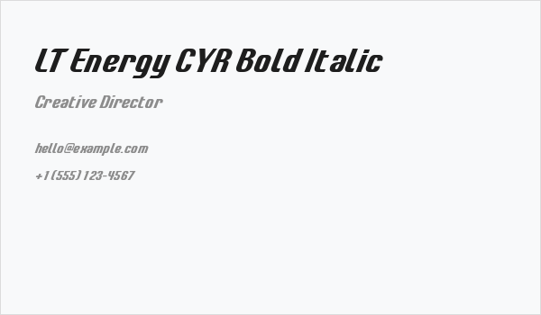 LT Energy CYR Bold Italic Business Card