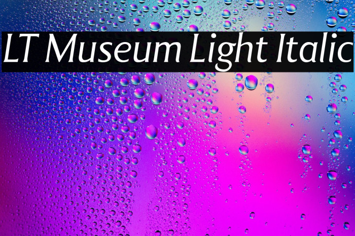 LT Museum Light Italic Example 2