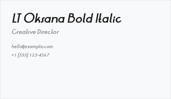 LT Oksana Bold Italic Business Card