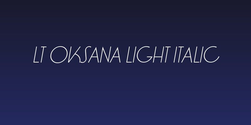 LT Oksana Light Italic Social Header