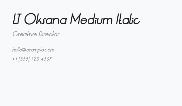 LT Oksana Medium Italic Business Card