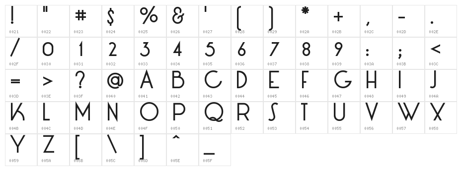 LT Oksana Medium Character Map
