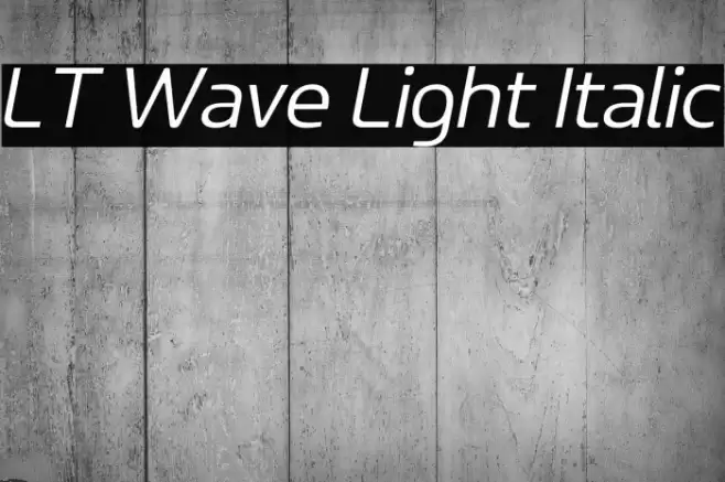 LT Wave Light Italic Font examples