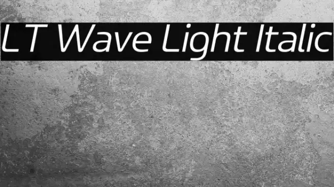 LT Wave Light Italic Font examples