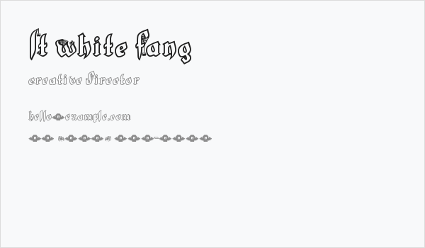 LT White Fang Business Card