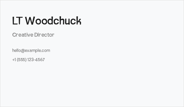LT Woodchuck Business Card