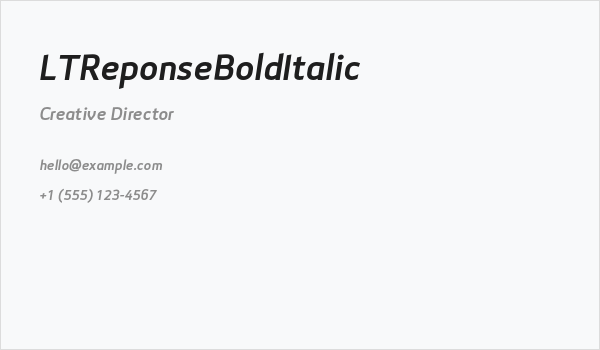 LTReponseBoldItalic Business Card