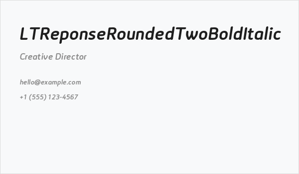 LTReponseRoundedTwoBoldItalic Business Card