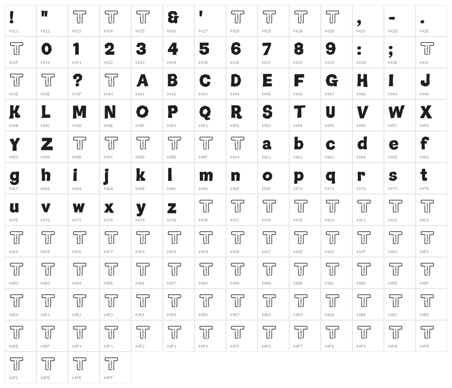 LTSculpture-Black Character Map